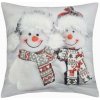 Forbyt Vianočná obliečka Dva snehuliaky 3D CYHA7370MW 40 × 40 cm