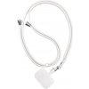 Nastaviteľná odnímateľná šnúrka na krk s kartou na mobil biela farba