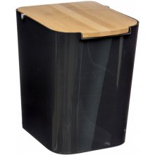 Simply Smart Odpadkový kôš Natureo, čierna/s drevenými prvkami, 5 L