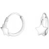 Strieborné náušnice Krúžky Hviezdičky