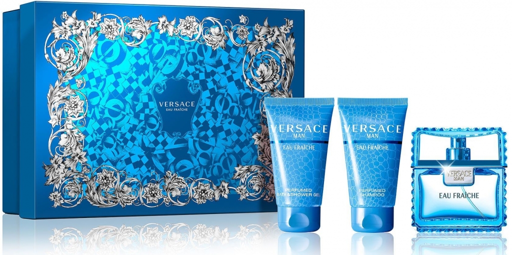 Versace Eau Fraiche Man EDT 50 ml + sprchový gél 50 ml + šampón 50 ml darčeková sada