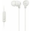 SONY slúchadlá MDR-EX15AP, handsfree, biele