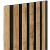 Akustické dekoračné panely SLIM, dub wotan 3D lamely na filcovom podklade, rozmer 270 x 30 cm, IMPOL TRADE