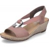 Dámske ružové sandále Rieker 624H6-31 39