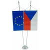 Stojánek kovový stříbrný 40 cm - Dvouramenný - zavesenie
