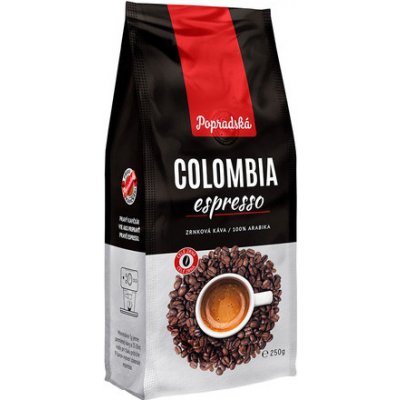 Popradská Colombia zrnková zrnková káva 250 g