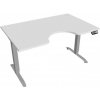 Hobis Pracovný stôl Motion Ergo, PO, 2S, 140x70,5-120,5x90 cm, biela/sivá