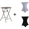 TENTino AKCIA! Bistro stolík koktailový 80 cm IVAN RATTAN + obrus BASIC ZADARMO Farba obrusu: BIELA / WHITE