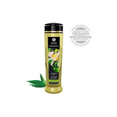 Shunga Organický masážny olej Shunga Erotic Massage Oil ORGANICA Exotic Green Tea 240 ml