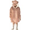 Cozy Noxxiez CH308 Medveď hrejivá televízna mikinová deka s kapucňou