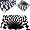 RealG RC-K-1174 Rohožka s 3D efektom čierno-biela ilúzia 50 x 80 cm