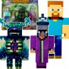 MINECRAFT - SADA FIGÚROK 3v1 STEVE WHISPERER ČARODEJNICA MEČ DOPLNKY