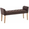 Design-Shop Lavica Cleopatra Chaiselongue látka, nohy antik svetlé - Hnedá