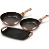 BERLINGERHAUS Sada panvíc s mramorovým povrchom 3 ks Rosegold Metallic Line