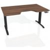 Hobis Pracovný stôl Motion Ergo, PO, 2S, 140x70,5-120,5x90 cm, orech/čierna