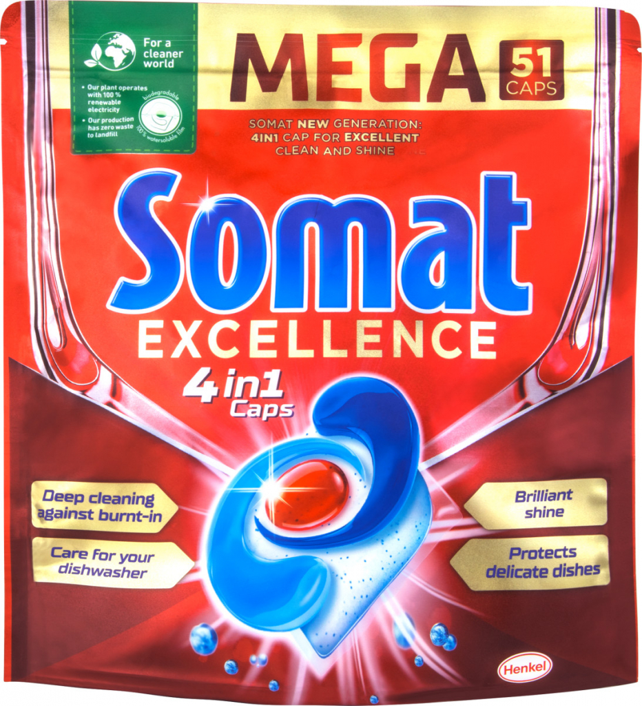 Somat Excellence kapsuly do umývačky riadu 51 ks od 10,70 € - Heureka.sk