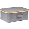 Úložný box G21 40 x 30 x 15 cm, bambusový s vekom, sivý