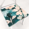 Biante Zamatový štvorcový podsedák Tamara TMR-027 Veľké kvety na tmavo zelenom - 38x38x3 cm