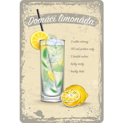 Postershop Plechová ceduľa: Domácí limonáda - 20x30 cm