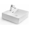 Ceramica Latina Trust 3 štvorcové keramické umývadlo 42x42x13 cm,otv.pre bat,prepad, Biele AQ-CL-5549