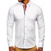 Biela pánska elegantá košeľa s dlhými rukávmi Bolf 3713