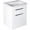 Sapho, ELLA umývadlová skrinka 56,5x65x43cm s umývadlom CITY, 2x zásuvka, biela (70062), EL062-3030-01