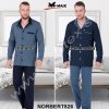 M-Max Norbert 826 pánské pyžamo dlouhé propínací modré