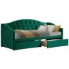 Tempo Kondela Posteľ s úložným priestorom, 90x200, zelená Velvet látka, ZASKA