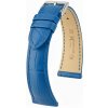 Kožený remienok Hirsch London L 04307085-2, modrý, z kože aligátora, dĺžka L, Quick Release 22 mm