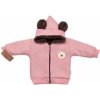 Oteplená pletená bundička Teddy Bear, Baby Nellys, dvojvrstvová, ružová, veľ. 80/86 92-98 (18-36m)