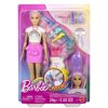 Barbie Bábika Dúhové vlasy s trblietavým stylingom JJP07