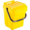 Odpadkový kôš s držadlom a vekom, žltý