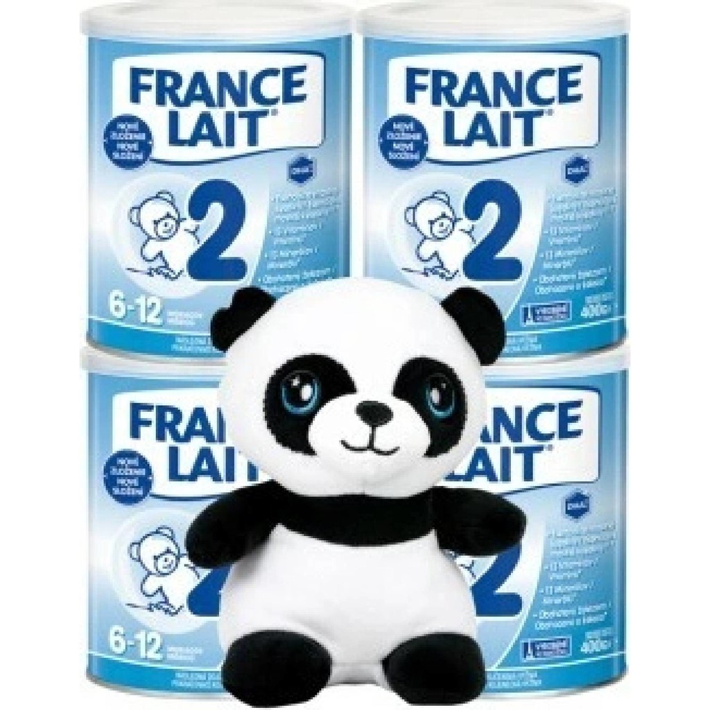 France Lait 2 - balík štyroch plechoviek kvalitného mlieka pre bábätká, ideálne pre výživu a zdravý rast.