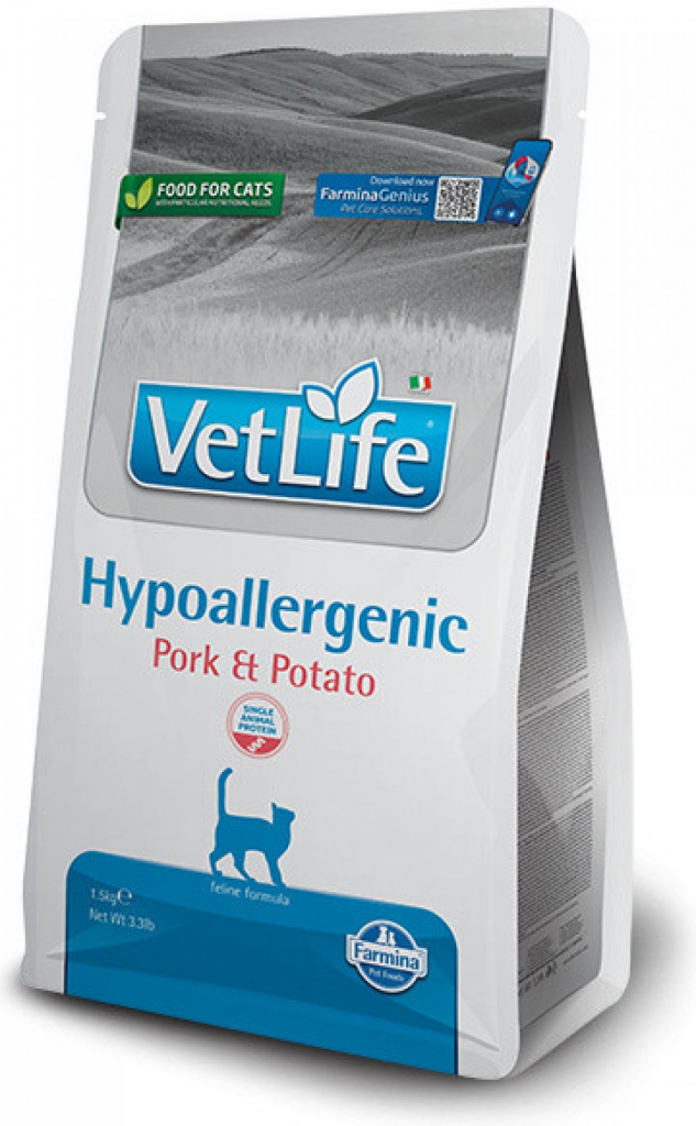 Vet Life Natural CAT Hypo Pork & Potato 1,5 kg