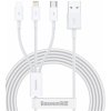 NONAME Baseus CAMLTYS-02 Superior Fast Charging Datový Kabel 3v1 USB-C, Lightning, MicroUSB 1.5m White PR1-6953156205536