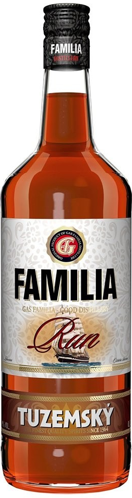 Familia Rum Tuzemský 40% 1 l (čistá fľaša)