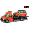 Bburago Odťahovka + mini Copper S oranžové 1:43