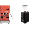 Profitec GO, red + Stone Espresso Pebble, black