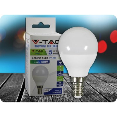 V-TAC E14 LED žiarovka 9W 806Lm , SAMSUNG chip, A58 Teplá biela