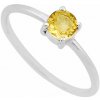Nefertitis Citrín brúsený prsteň striebro Ag 925 50056 - 54 mm (US 7), 1,3 g