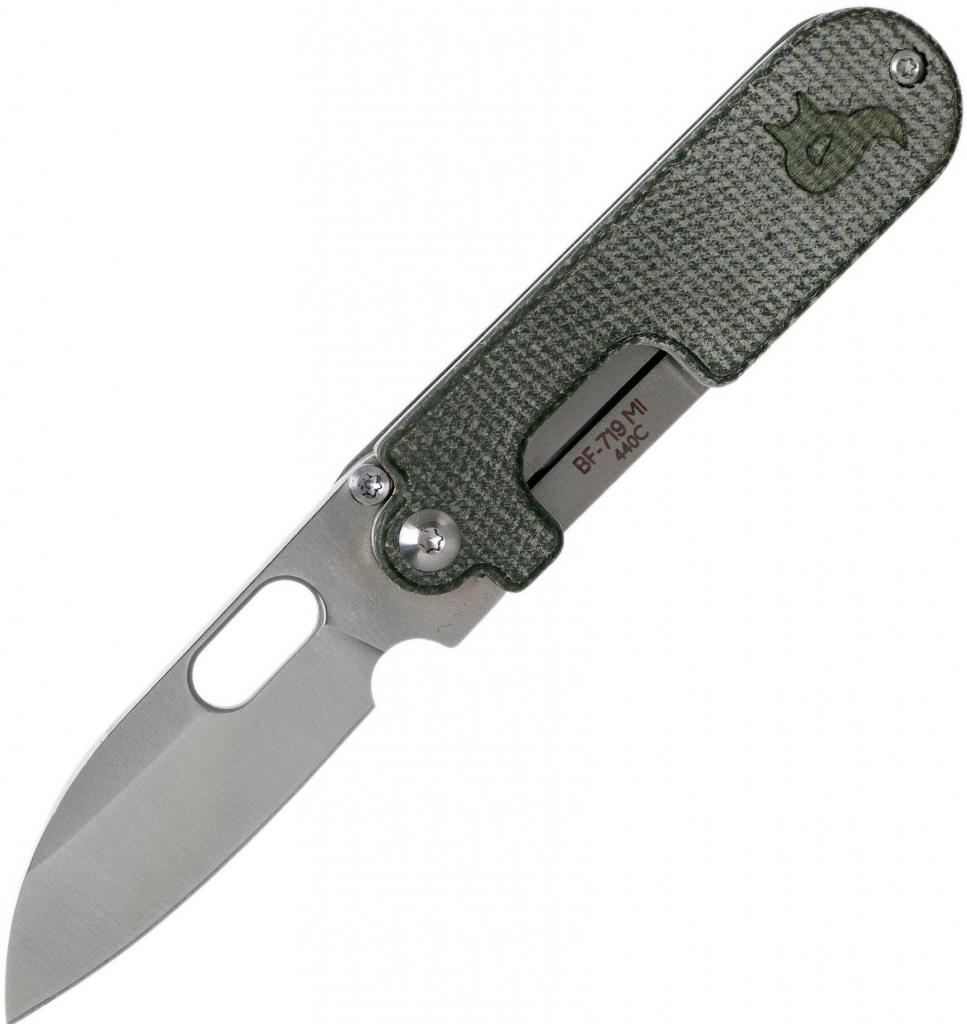Fox POCKET KNIFE BEAN GEN2 SATIN BLADE - MICARTA CANVAS HANDLE BF-719 MI
