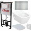 Alcadrain Set modulu do sádrokartonu, Geberit WC Selnova Square, sedátka a tlačítka FUN-INOX, nerez 1 set