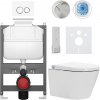 CERANO - Závesné WC s bidetom Cronus Premium - biela lesklá - tlačidlo Prime/Dualo, biele - ovládanie zhora - predstenová inštalácia / sadrokartón - 59,3x38,4 cm