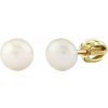 Silvego Zlaté náušnice kôstky Arista zo žltého zlata s bielou prírodnou perlou 5 mm SILVEGOB30781EGYPW