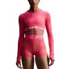 NIKE PRO-DF 365 CROP LS-629 ASTER PINK/WHITE Ružová XS