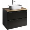 Aqualine ALTAIR II ALTAIR skrinka s doskou 78,5 cm, čierna mat/dub emporio AI680-01