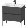 Duravit Sivida skrinka 81x47.7x59.1 cm závesná kúpeľňová skrinka pod umývadlo čierna-grafitová SV46440BD490000