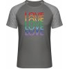Mymate Predĺžené Tričko MY111 - Dúhový dizajn - Love, Love, Love - Grey Solid / Heather Grey - M - Pánske