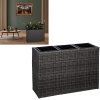 Stilista Veľký Ratanový Kvetináč TECHNORATTAN 84 cm x 60 x 29 cm, sivý
