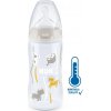 NUK FC+ fľaša s kontrolou teploty so cumlíkom Flow Control - 300 ml Farba: Béžová